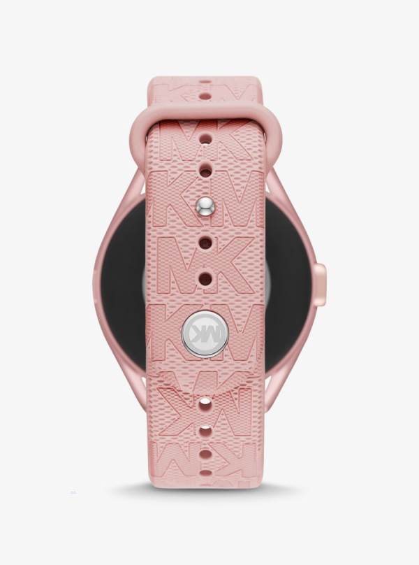 Damske Smart Hodinky Michael Kors Access Gen 5E MKGO Pink-Tone and Logo Rubber Ruzove - Hodinky Michael Kors Slevy | XWDVR-4301